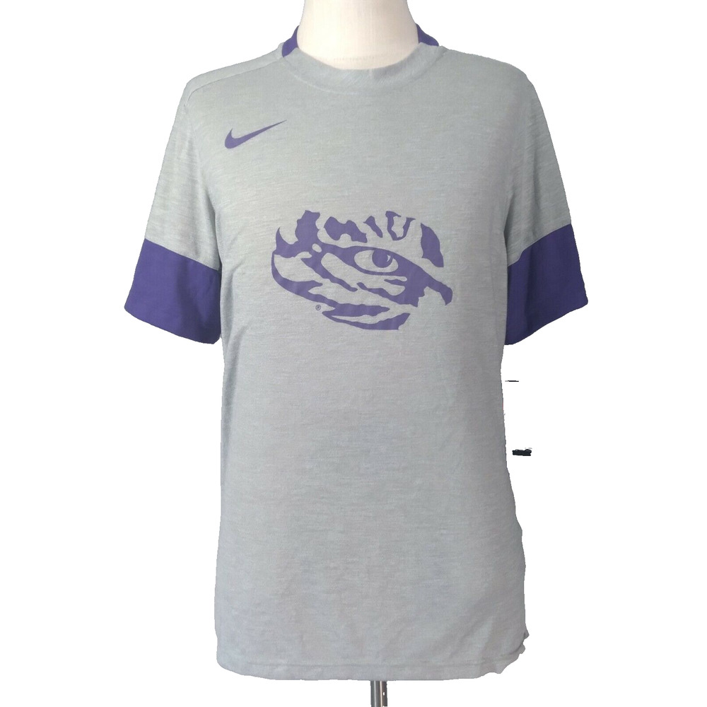 Nike LSU Tigers Shirt Men's large grey purple short sleeve NEW